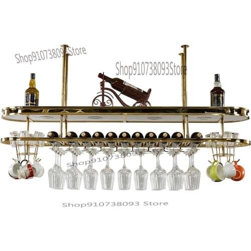 Bar counter wine rack shelf hanging wine glass rack upside down home creative wine glass rack stainless steel wine rack hanger