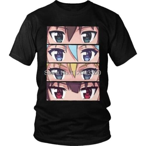 Tvoe Male KonoSuba Eyes T-Shirt Graphic Megumin Kono Subarashii Tshirt Short Sleeve Unique T Shirt Homme Cotton Tee Merch