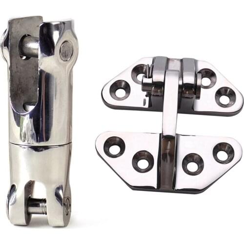 Anchor 1/4 Inch-5/16 Inch Chain 360 Degree Swivel Chain Connector with Marine Hatch Hinge Heavy Duty 316 Marine Grade