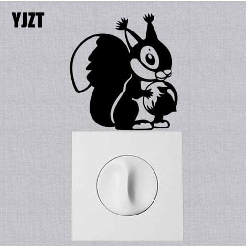 YJZT Wall Switch Sticker Home Room Decor Cartoon Pattern Vinyl Decal Cute Squirrel 17SS-0664