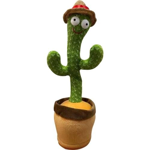 Funny Dancing Cactus Plush Toys Electronic Shake Stuffed Toy Luminous Shake Singing Dancing Flower Car Decor Dancing Doll