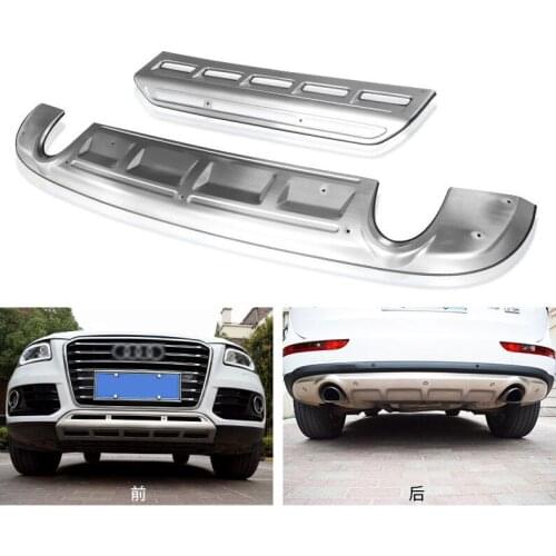 2PCS Front & Rear Bumper Diffuser Protector Guard Skid Plate Cover For AUDI Q5 2009 2010 2011 2012 2013 2014 2015 2016 2017