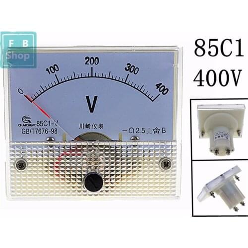 1PCS 85C1 100V 150V 200V 250V 300V 400V 500V Analogue DC Voltage Needle Panel Meter Voltmeter