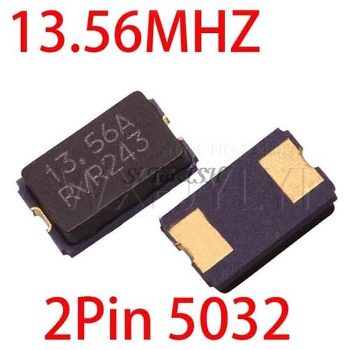 10pcs 13.56MHZ 13.560mhz 20pF 2Pin 5032 13.56M smd quartz resonator Crystal
