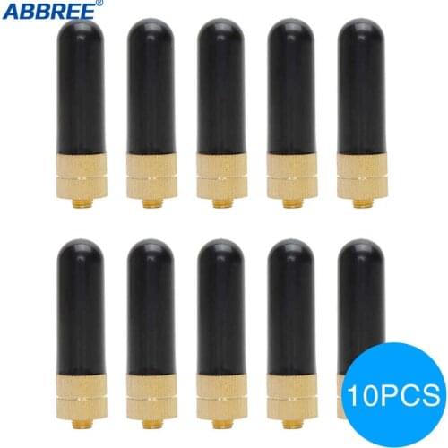 10PCS ABBREE AR805S SMA-F Female Mini Dual Band Antenna VHF/UHF for Baofeng UV-5R UV-82 888S UV-XR UV-S9 UV-9R Plus Walkie