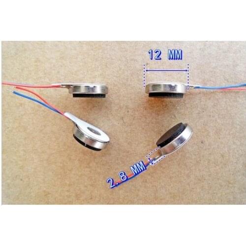 100pcs/lot 12MM*2.8 MM Micro Button / coin / pancake Type Vibration Motor 2 V-5 V High Magnetic and Vibratory sensation