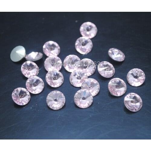 100 Pieces/Lot Glass Cabochon Glass Bead(back not flat surface) Coin Shape Pink Colors Clothes Garment Accessories 10mm