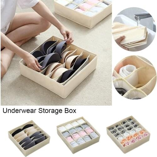 11/13/16 Grids Multi-size Underwear Storage Boxes Foldable Wardrobe Drawer Divider Lidded Closet Organizer Drawer For Socks Bra