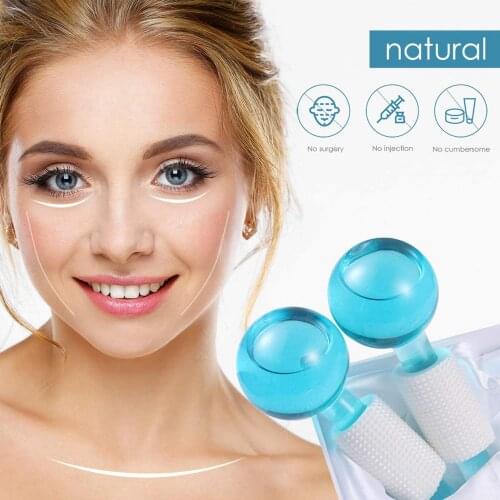 2pcs Beauty Ice Hockey Energy Beauty Crystal Ball Cooling Ice Globes Water Wave Face and Eye massage Skin Care