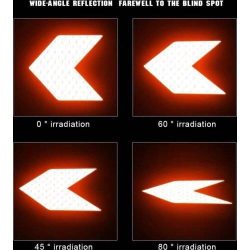 2 Piece/set Car Reflective Sticker Warning Decals Arrows Pattern Motorcycle Auto Tail Bar Bumper Sticker Safety Mark