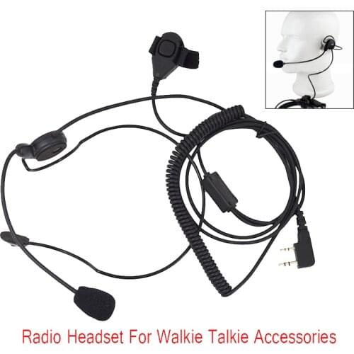 C2F2 walkie talkie head headset with finger PTT microphone 2 pin actical headphones for Baofeng walkie-talkie accessories