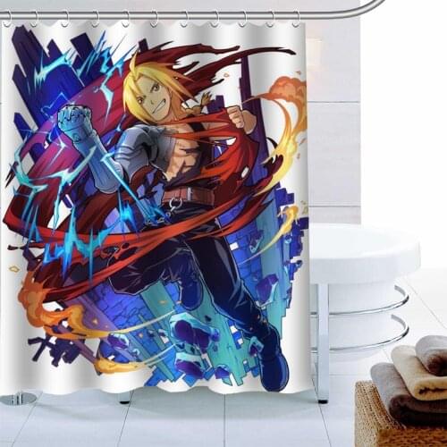 Fullmetal Alchemist Shower Curtain Palm Decor Waterproof Polyester Fabric Bath Curtain 180X180cm Eco-friendly Bathroom Curtain