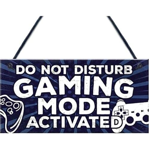 Do Not Disturb Door Signs For Game Lovers Letter Print Square Wooden Door Hanging Plate Board Funny Gift Brother Dad Home Decor