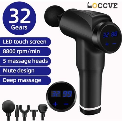 LCD Display Body Massage Gun Exercising Muscle Electric Massager for Body and Neck Vibrator Deep Slimming Shaping
