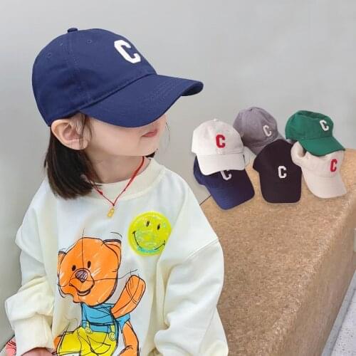 Children Hat cap 2-3-4-5 Years Kids Baseball Caps Embroidered Letter C Hat For Boys Girls Adjustable Hip Hop Snapback Hats