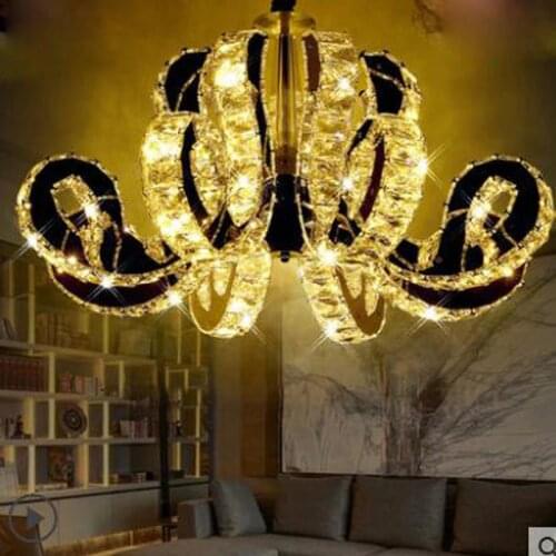 Creative led restaurant lamp chandelier modern minimalist hotel atmosphere living room lamp villa project large candle crystal