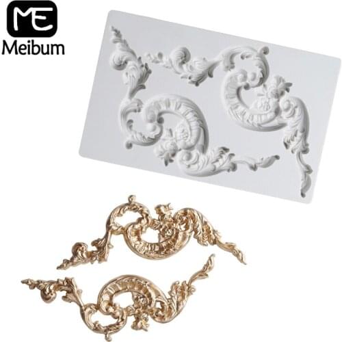 Meibum European Embossed Fondant Silicone Mold Wedding Sugarcraft Pastry Mould Cake Decorating Tool Relief Gumpaste Baking Tray
