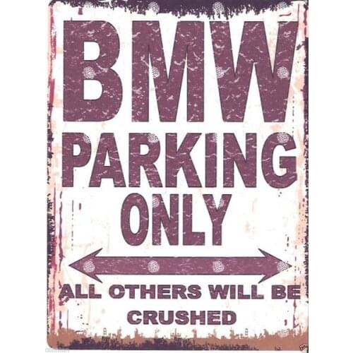 Bmw Parking Metal Sign Retro Vintage Style 30x20cm Garage Workshop Art