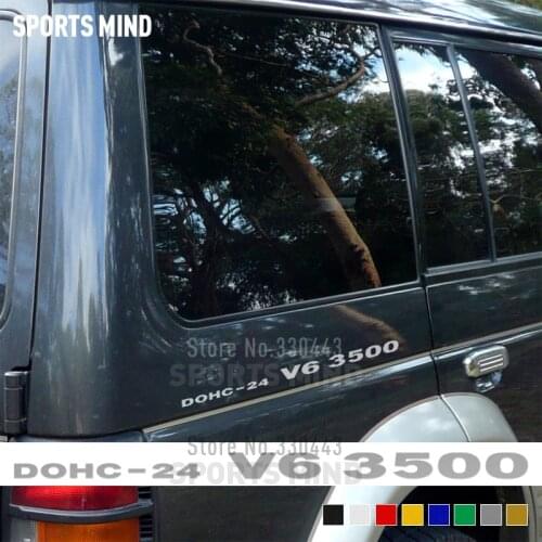 3 Pairs DOHC 24 V6 3500 Car Sticker Decal Automobiles Car Styling For Mitsubishi Pajero Shogun MK Delica L300 Accessories