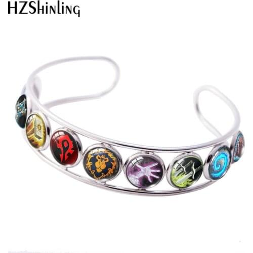 2019 New World Of Warcraft Cuff Bracelet Wow Demon Warcraft Bracelets Adjustable Bangle Glass Dome Jewelry
