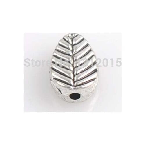 Wholesale Beads!Hot sell Antique Silver Alloy Spacer Beads Leaf Jewelry accessories 8x6mm,50Pcs,YTC0147