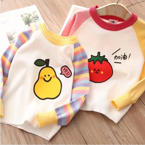 2021 Fruit Autumn Kids Flower Sweater Knit cardigan Children New Year Clothing Girls Cotton Baby Girl Costumes SD11