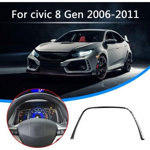 Carbon Fiber Instrument Panel Trim Strip for Honda Civic 8th Generation 06-11 Car Panel Trim Sticker Decoration