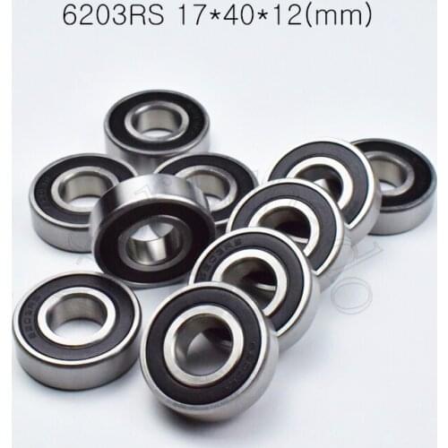 6203RS 17*40*12(mm) 10pieces bearing ABEC-5 10 Piece rubber sealing bearings 6203 6203RS Chrome steel bearing