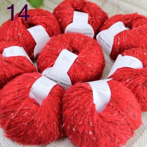 Sale 8ballsX50gr Luxury Fluffy Soft NEW MOHAIR Shawls Hand Knit Crochet Yarn Red 825-14-8