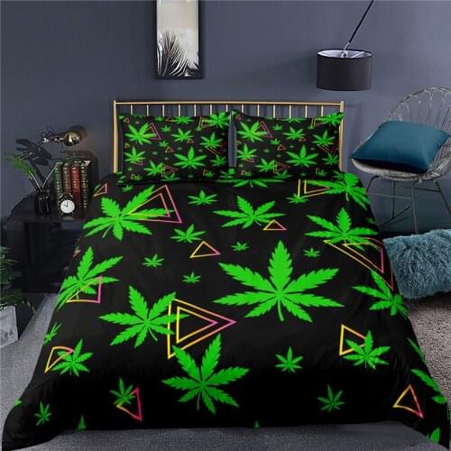 Luxury 3D Maple Leaf Print Home Living Comfortable Duvet Cover Pillowcase Kid Bedding Set Queen and King EU/US/AU/UK Size