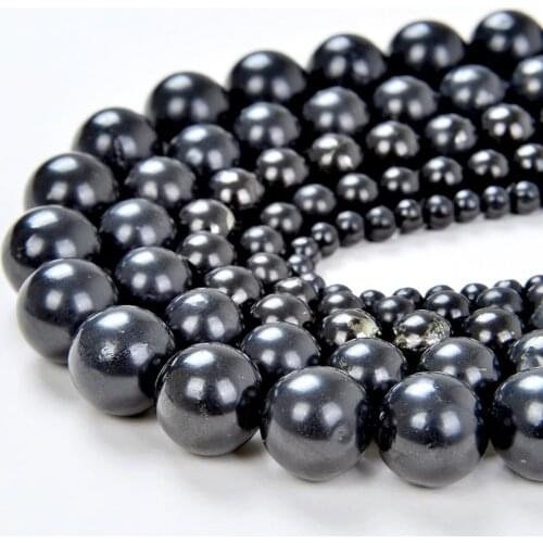 Russia Shungite Beads 100% Natural Shungite Beads,Loose Gem Healing Gem Stone Beads,4mm 6mm 8mm 10mm 12mm,1 of 15" Strand