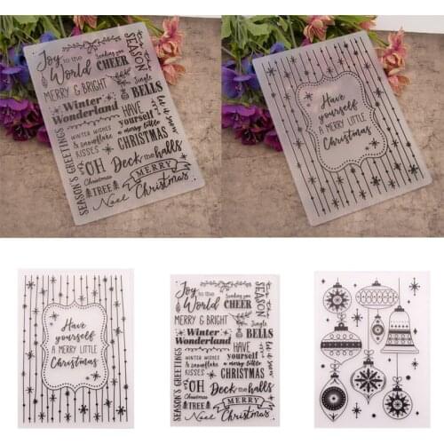 Wedding Decors Template Molds English Plastic Embossing Folder Stencils 3 Design DIY Photo Album Decor Paper Crafts Cards Making