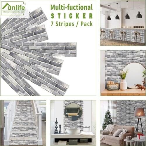 Funlife Vintage Brick DIY Wall Sticker,Waterproof Furniture Vinly Film,Stairs Door Sticker American Style Living Room Decoration