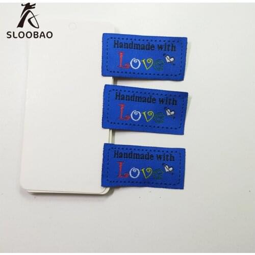Handmade With Love Clothing Labels Embossed Tags DIY Flag Labels For Garment Sewing Accessories
