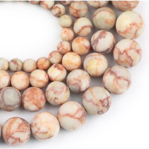 YHBZRET Natural red grid Stone Spacer Matte Beads For Jewelry Making DIY Necklace Bracelet Accessories 6 8 10 12mm Strand 15