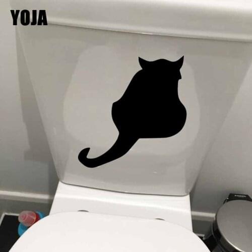 YOJA 19.9X23.1CM Cat Silhouette Bedroom Home Decor Wall Sticker Toilet Decal Cartoon Pattern T5-0132