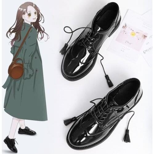 Women Shoes Autumn British Style Casual Female Sneakers Oxfords Womens Round Toe Flats Soft Fall Preppy Leather Dress Basic