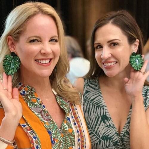 Miwens Leaf Plant Boho Fashion Earrings Women Colorful Pendent Beads Handmade Pendientes Statement Party Gifts Earrings Jewelry