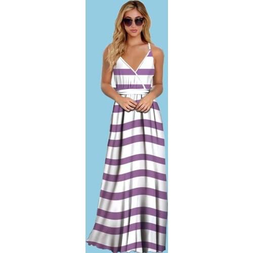 Summer Womens Dress Striped Patchwork Plus Size Casual V-Neck Sleeveless Sexy Dresses Beach Party Ladies Dress vestido de mujer
