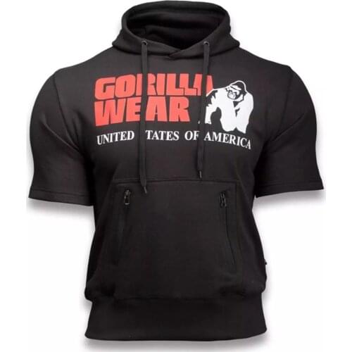 Bodybuilding halter Running Gorilla vest hooded mens clothing fitness mens sleeveless vest cotton vest vest muscles