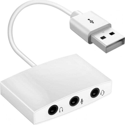 Audio Sound Card 3D Stereo Sound Plug and Play 3 Ports External 7.1 Channel USB Sound Card for Laptop