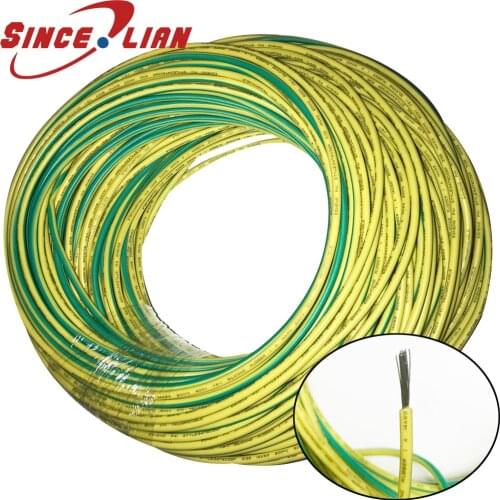 10M Silicone Wire Ground wire Soft High Temperature UL3135 16/18/20AWG Yellow Green Two-Color Tinned copper Cable