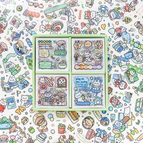 100pcs/1lot Kawaii Stationery Stickers Animal small class go outing series Junk Journal Diary Decorative Mobile Stickers