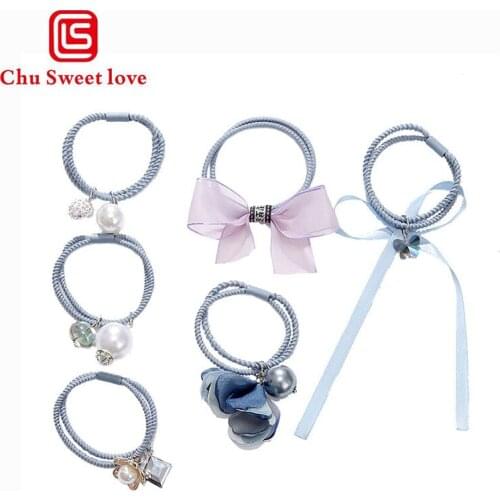 12Pcs Cute Bunny Star Princess Headwear Elastic Hair Bands Girls Ladies Sparking Mini Headdress Tie Gum Ropes Hair Accessories