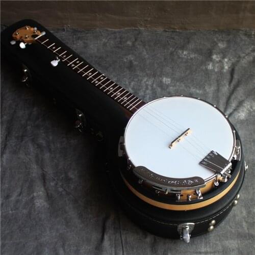 5 string banjo guitar, maple wood body, good quality,hardcase availabel