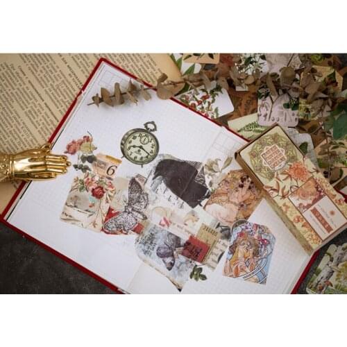 50 pcs/lot Vintage Elegant Floral Character Book Note Stationary Children Back to School