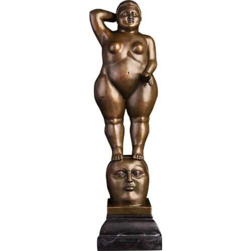 ArtsHom DS-286 Bronze Famous Relicate art style famous fernando botero bronze fat woman and man sculpture for Home Decoration