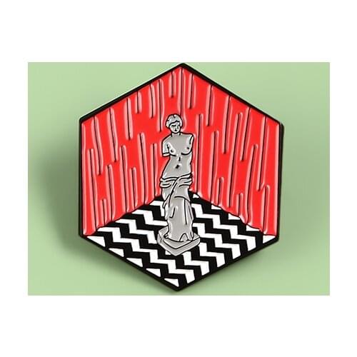 Venus Sculpture Brooch Naked Rhombus Lynch Style Twin Peaks Artwork Statue Roman Myth Greece TV Jewelry For Artist Friends Gifts