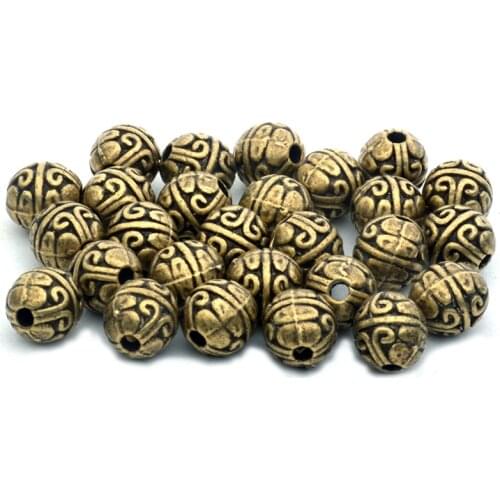 8x7MM 20Pcs Metal Beads Charms Bronze Color Tibetan Silver Tone Oval Shape Spacer Loose Beads Fit Necklace And Bracelet Making