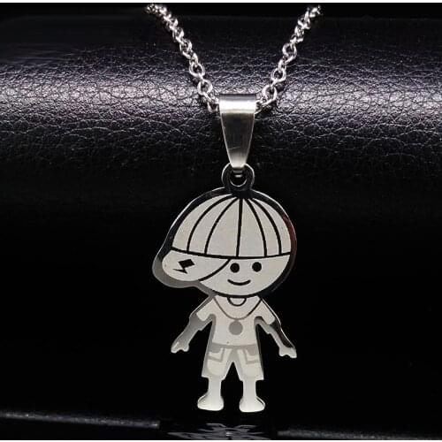 Stainless Steel Chain Mother Baby Boy Girl Pendant Necklaces Family Necklace maxi collar For Women Kids Christmas Gift N2502